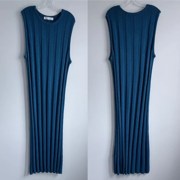 Free People Beach Theo Sweater Midi Dress Out Of The Blue S Ribbed Textured Boho - Picture 5 of 14